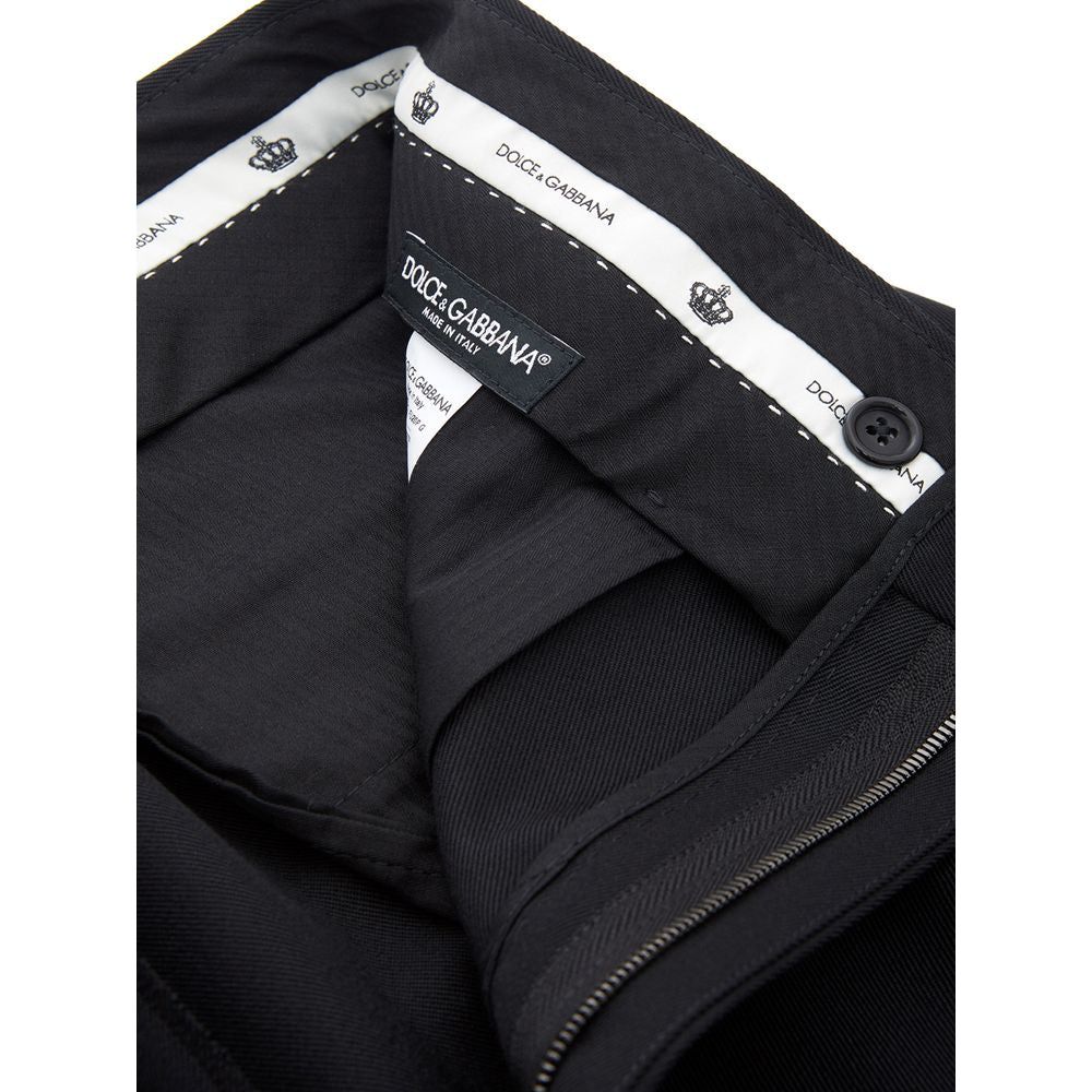 Dolce & Gabbana Elegant Polyester Black Pants for Men elegant-black-polyester-jeans