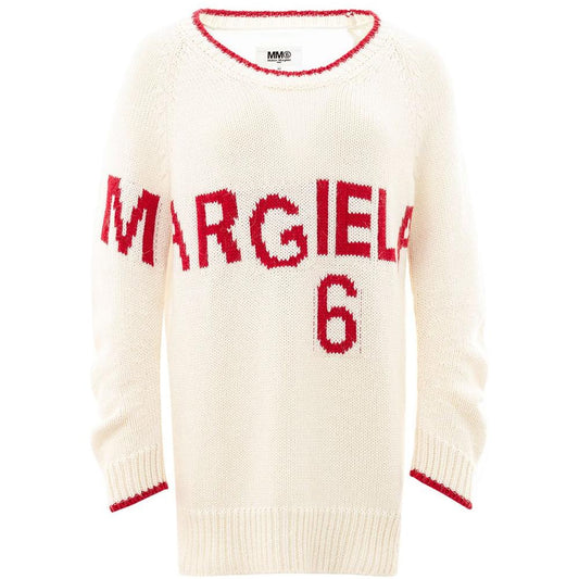 MM6 Maison Margiela Elegant White Cotton Sweater for Women elegant-white-cotton-sweater-for-women