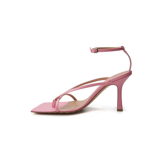 Elegant Pink Leather Sandals for Sophisticated Style
