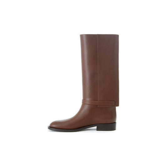 Burberry Elegant Leather Boots in Rich Brown elegant-leather-ankle-boots