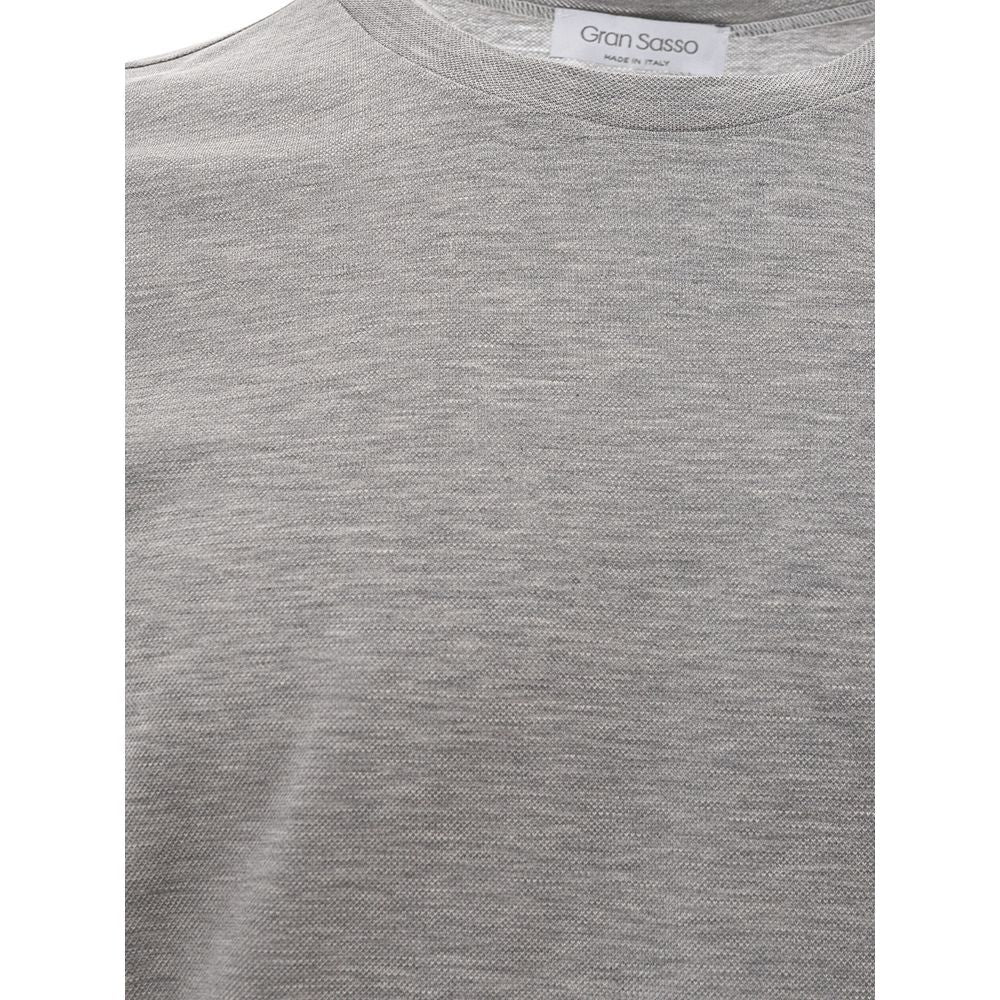 Gran Sasso Gran Sasso Refined Cotton Tee in Gray elegant-gray-italian-cotton-t-shirt