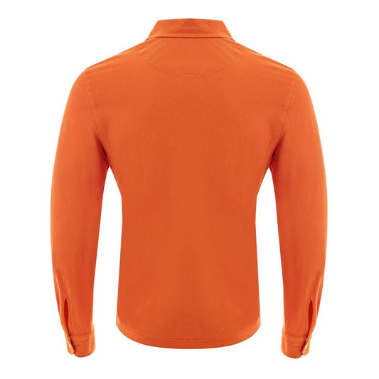 Elegant Orange Cotton Polo for Men