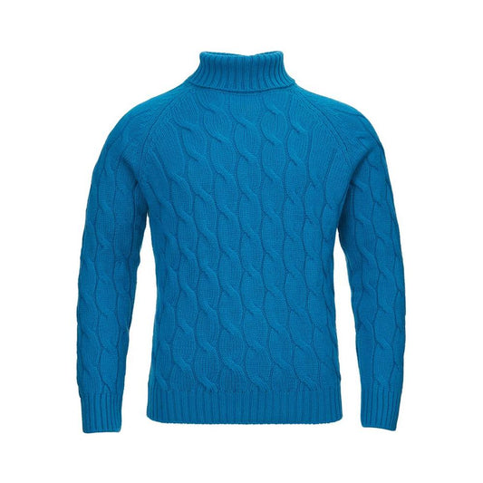 Elegant Blue Wool Sweater