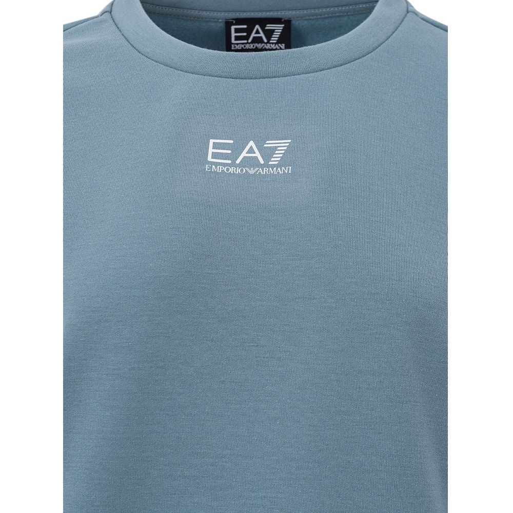 EA7 Emporio Armani Chic Blue Polyester Sweater by EA7 elegant-blue-sweater-for-sophisticated-style