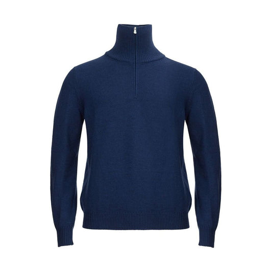 Gran Sasso Elegant Blue Wool Sweater elegant-blue-wool-sweater