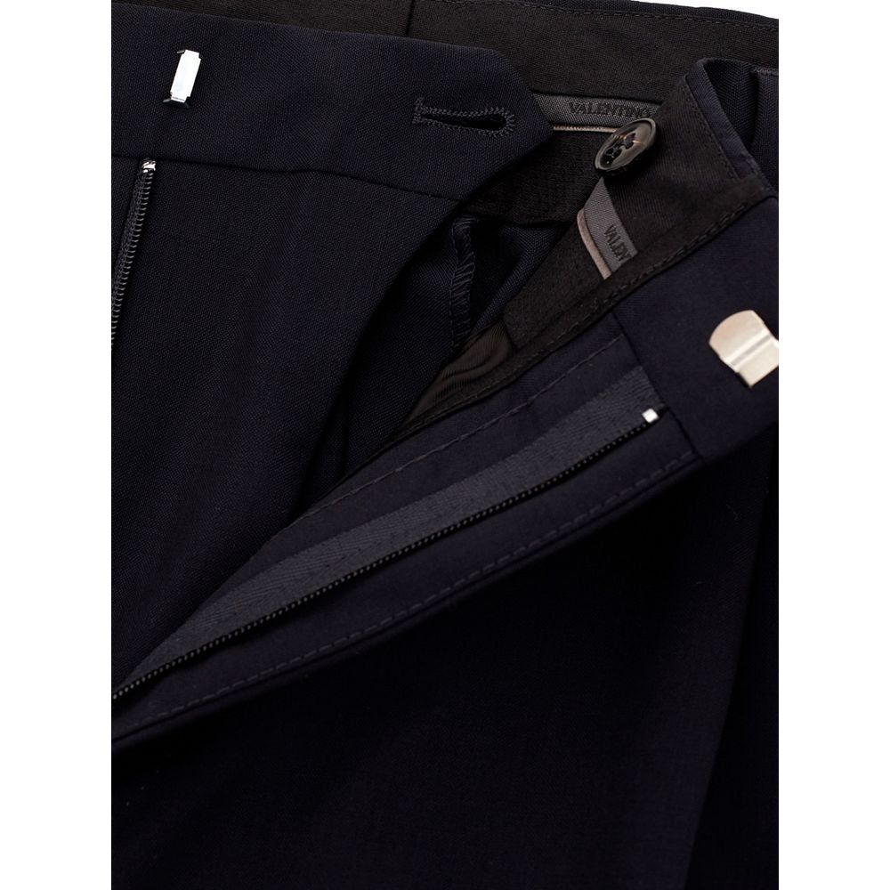 Valentino Elegant Black Wool Pants for Men elegant-black-wool-valentino-trousers