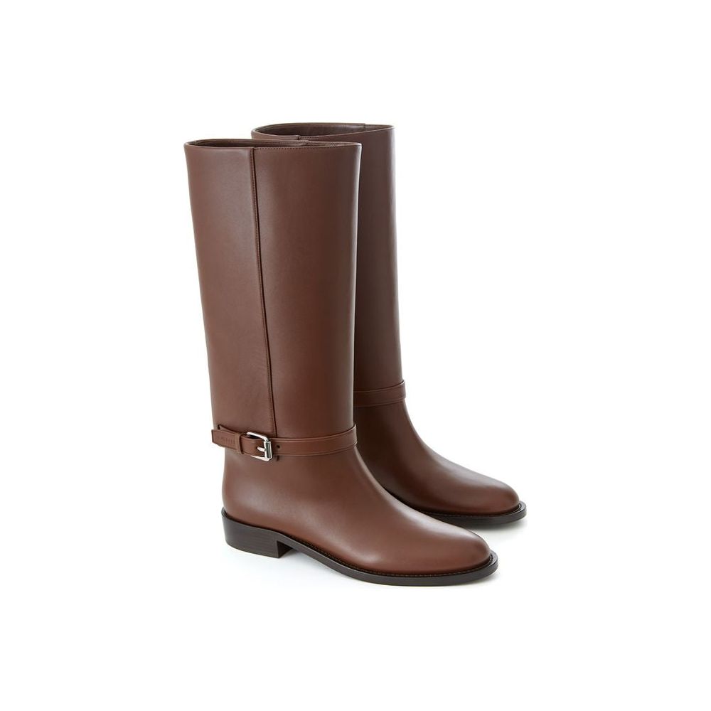 Burberry Elegant Leather Boots in Rich Brown elegant-leather-ankle-boots