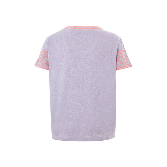 Kenzo Chic Gray Cotton Top for Sophisticated Style elegant-gray-cotton-tee-for-trendy-women