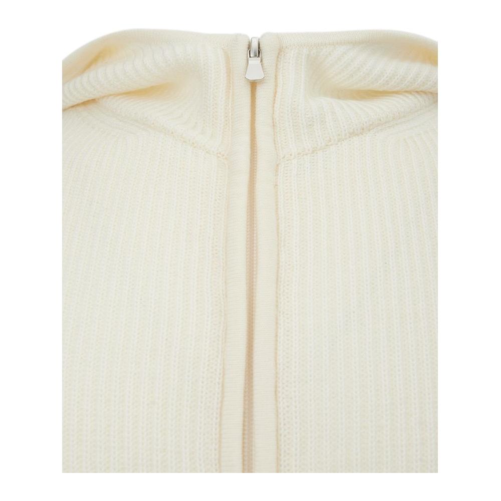 Elegant White Wool Sweater for Men