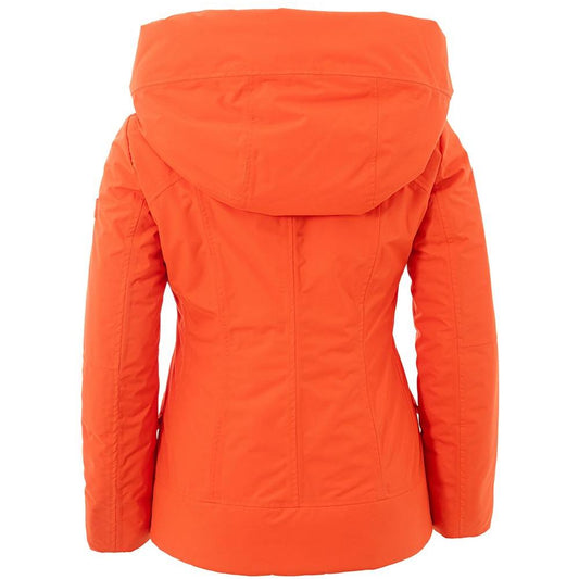 Elegant Orange Polyester Jacket for Women