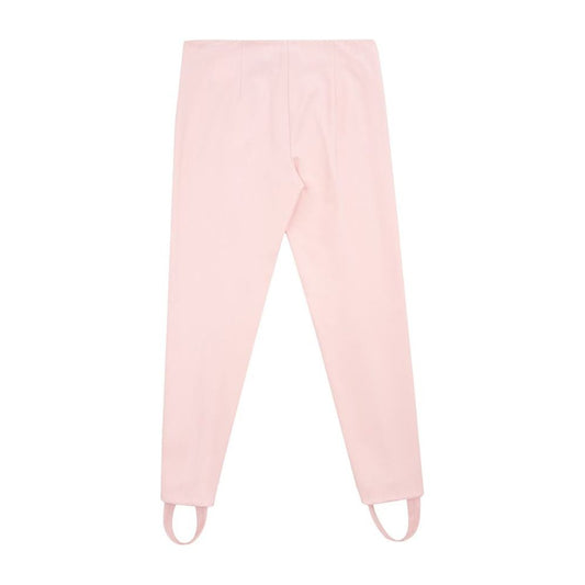 优雅粉色粘胶长裤，时尚风格