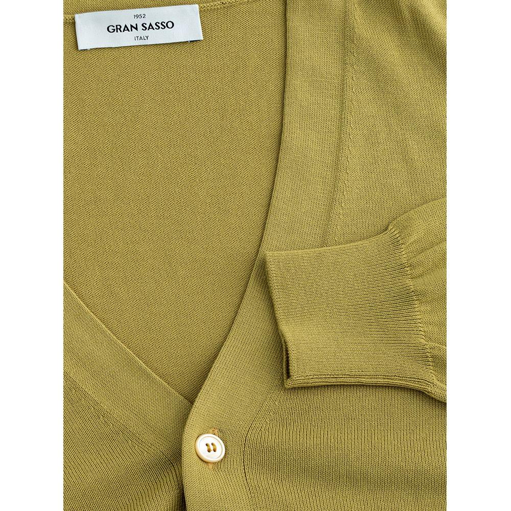 Gran Sasso Italian Wool Cardigan in Vibrant Yellow sunshine-yellow-wool-cardigan-for-men
