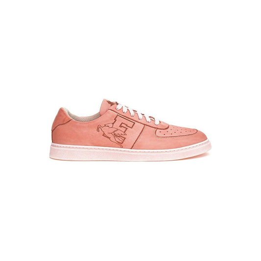 Elegant Pink Leather Sneakers for the Modern Man