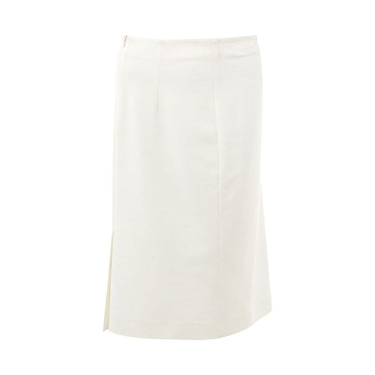 Lardini White Viscose Skirt elegant-white-viscose-skirt-for-sophisticated-style