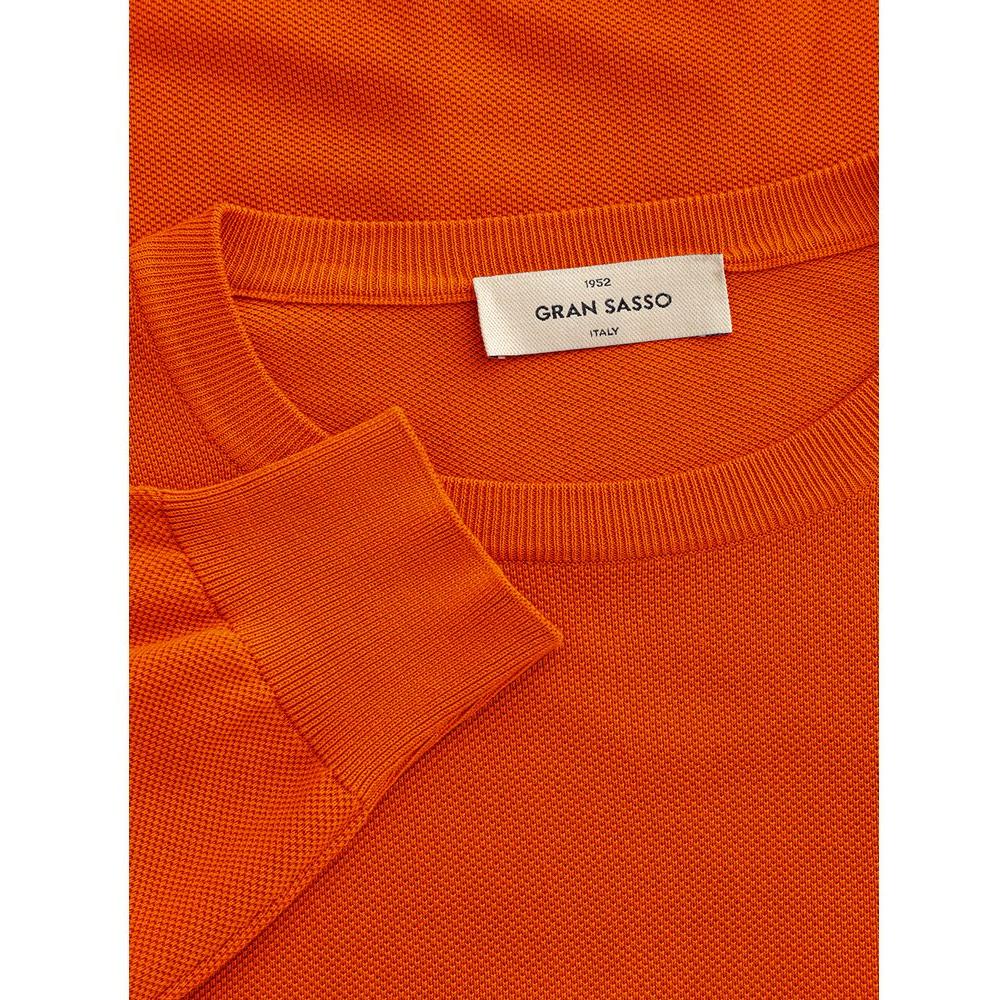 Gran Sasso Classic Orange Cotton Sweater for Elegant Men elegant-orange-cotton-sweater-for-men