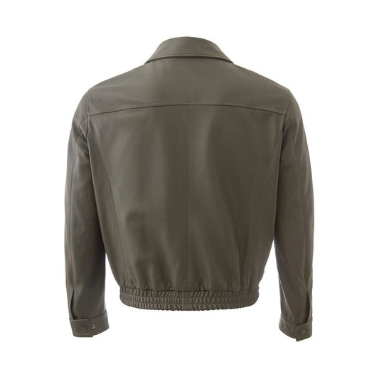 Lardini Elegant Green Leather Jacket elegant-green-leather-jacket-1