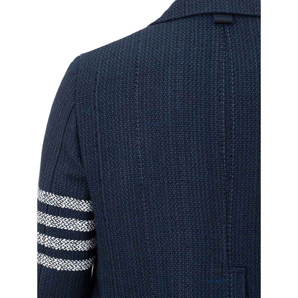 Thom Browne Elegant Acrylic Blue Jacket for Men elegant-acrylic-blue-jacket-for-men