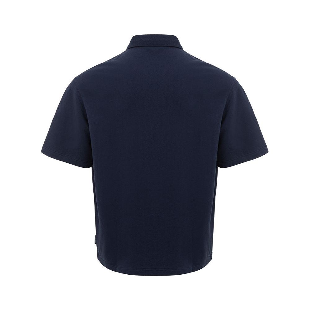 Sleek Blue Cotton Polo Shirt for Men