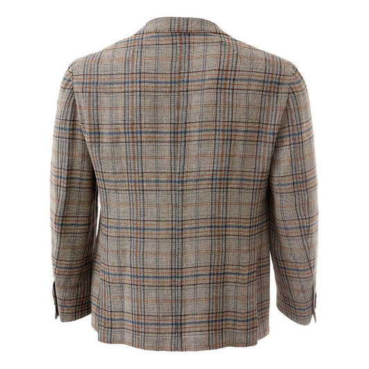 Lardini Elegant Multicolor Linen Jacket elegant-multicolor-linen-jacket