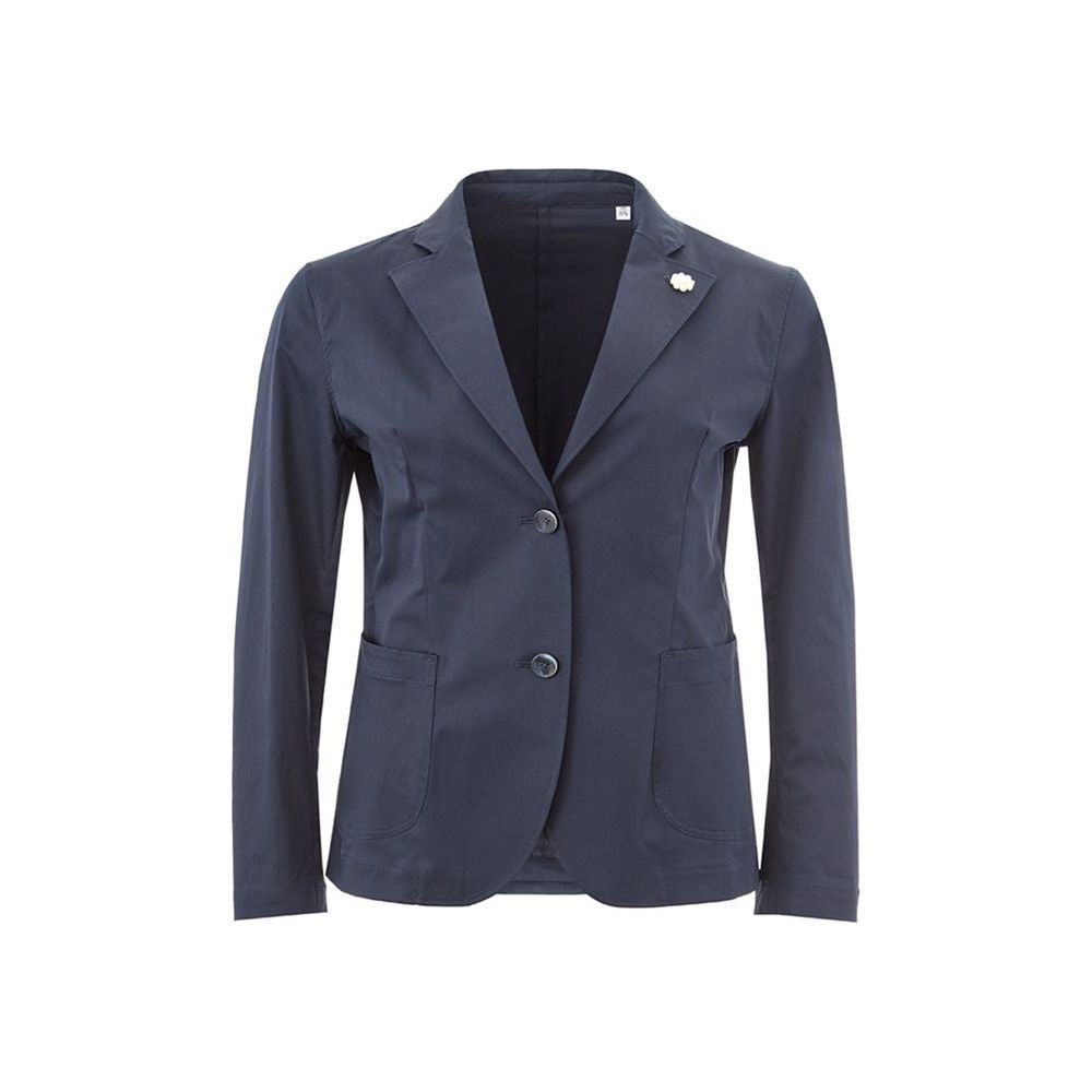 Lardini Elegant Blue Cotton Jacket elegant-cotton-blue-jacket-for-stylish-women