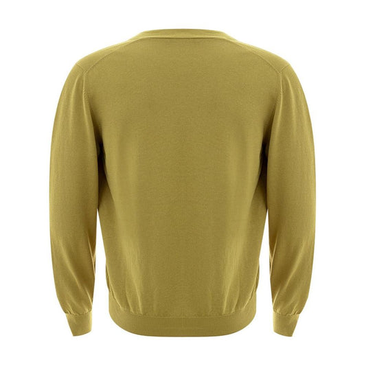 Italian Wool Cardigan in Vibrant Yellow