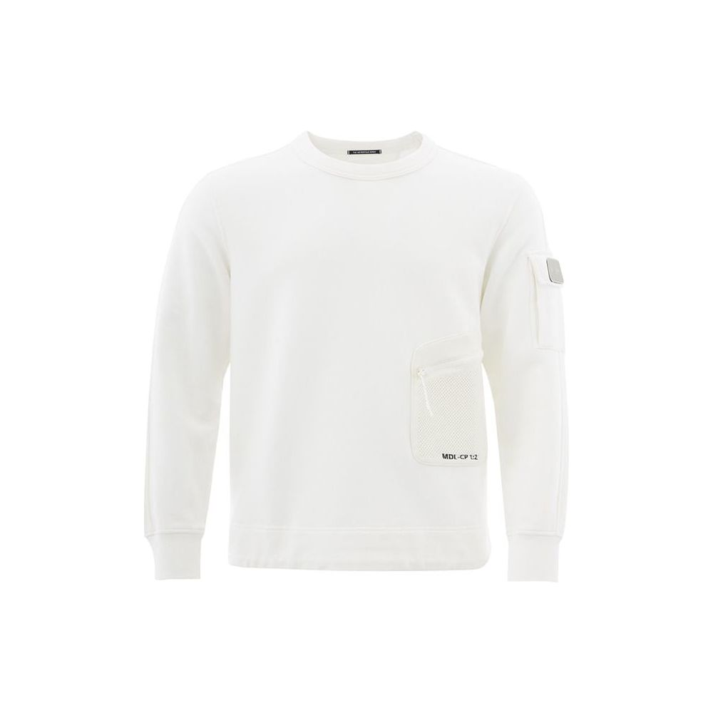 C.P. Company Elevated White Cotton Sweater for Men chic-white-cotton-sweater-for-the-modern-man