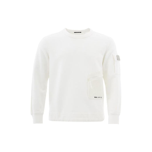 C.P. Company Elevated White Cotton Sweater for Men chic-white-cotton-sweater-for-the-modern-man