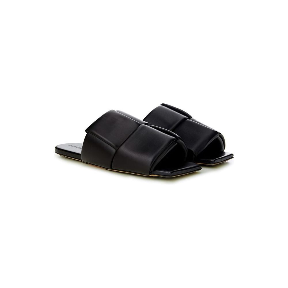 Bottega Veneta Elegant Black Leather Sandals black-leather-sandal