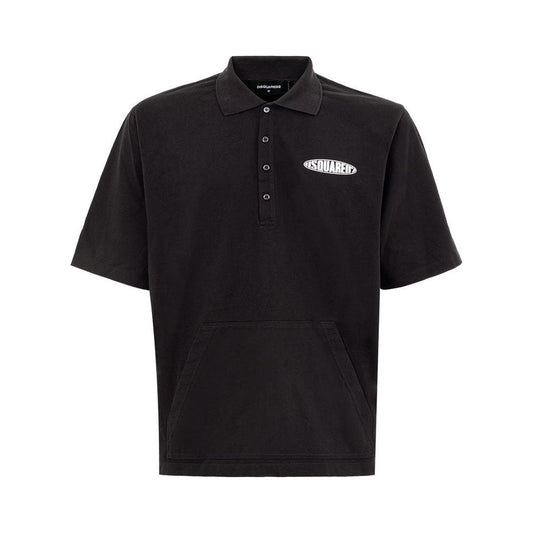 Dsquared² Black Cotton Polo Shirt black-cotton-polo-shirt-5