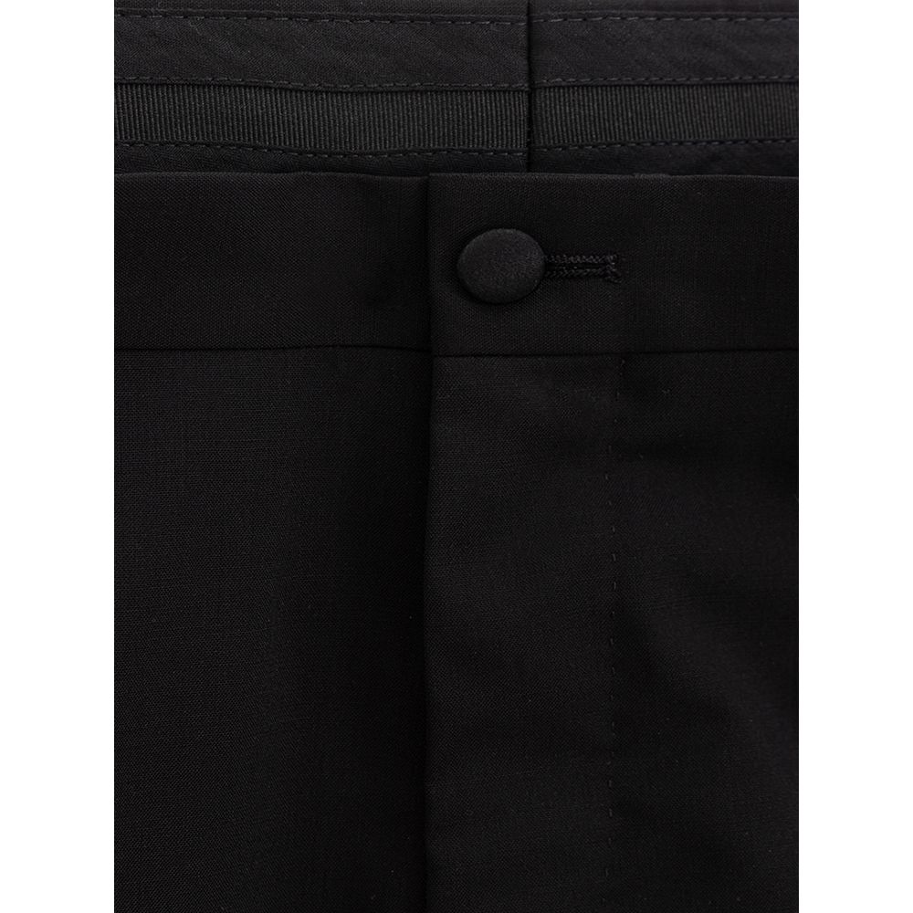Dolce & Gabbana Sleek Black Wool Trousers for Men elegant-black-wool-trousers