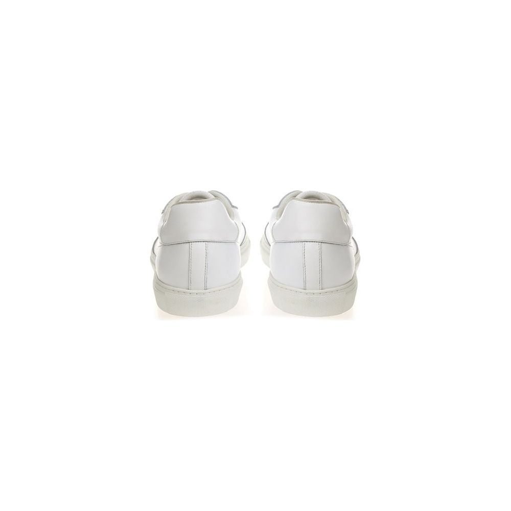Roberto Cavalli White Leather Sneakers Luxe Footwear elegance-meets-comfort-white-sneakers