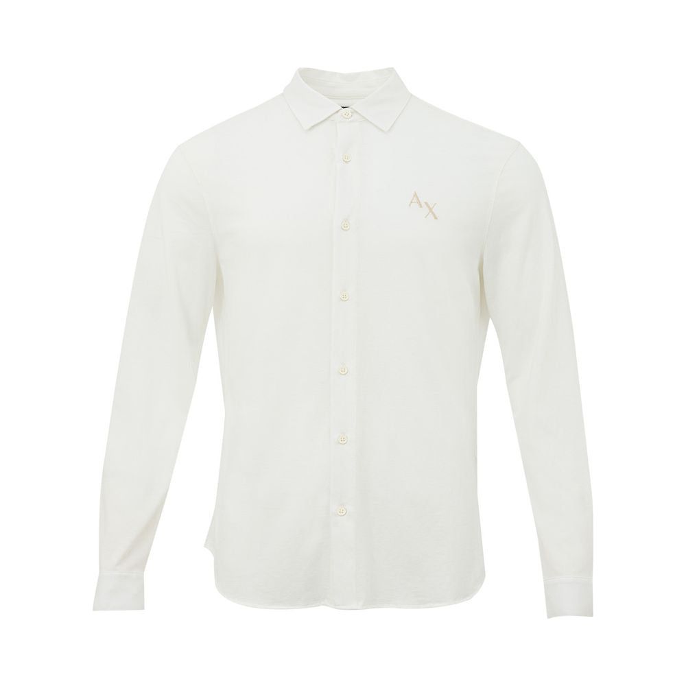 Armani Exchange Elegant White Organic Cotton Shirt elegant-white-organic-cotton-shirt