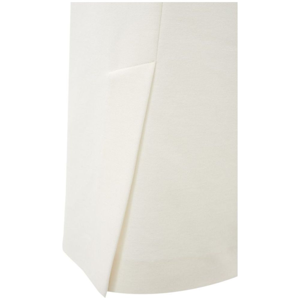 Lardini White Viscose Skirt elegant-white-viscose-skirt-for-sophisticated-style