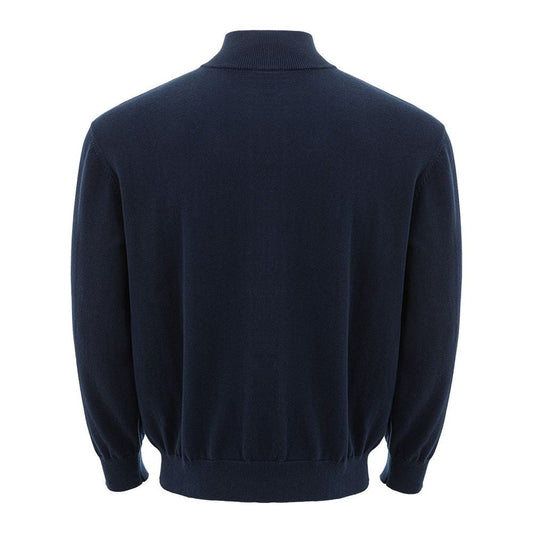 Armani Exchange Elegant Blue Cotton Sweater for Men elegant-blue-cotton-sweater-for-men