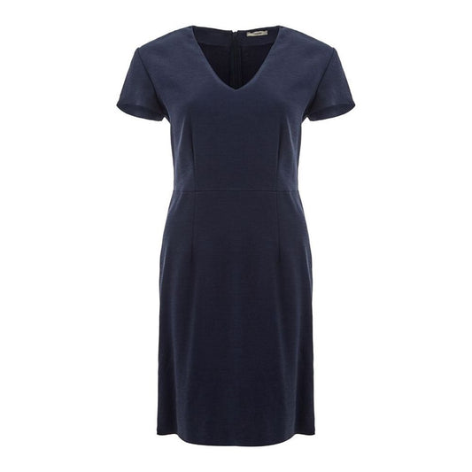 Lardini Elegant Blue Viscose Dress Perfect for Every Occasion chic-blue-viscose-blazer-for-women
