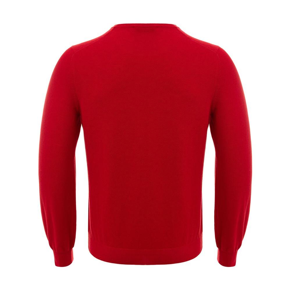 Gran Sasso Gran Sasso Red Cotton Sweater gran-sasso-luxe-red-cotton-sweater