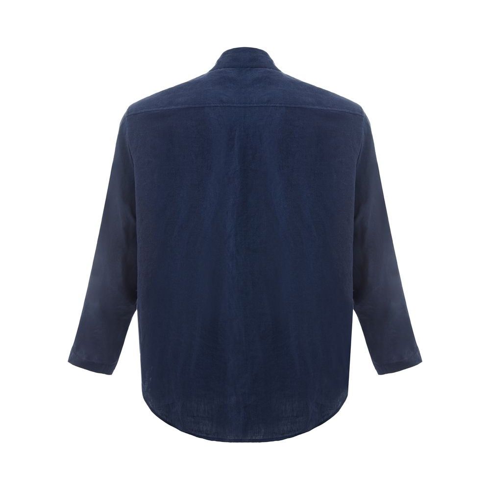 Emporio Armani Elegant Blue Linen Men's Jacket elegant-blue-linen-jacket-timeless-mens-fashion
