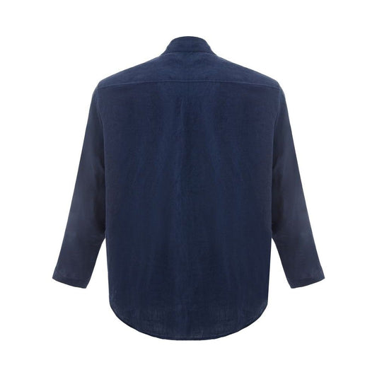 Emporio Armani Elegant Blue Linen Jacket - Timeless Men's Fashion elegant-blue-linen-jacket-timeless-mens-fashion