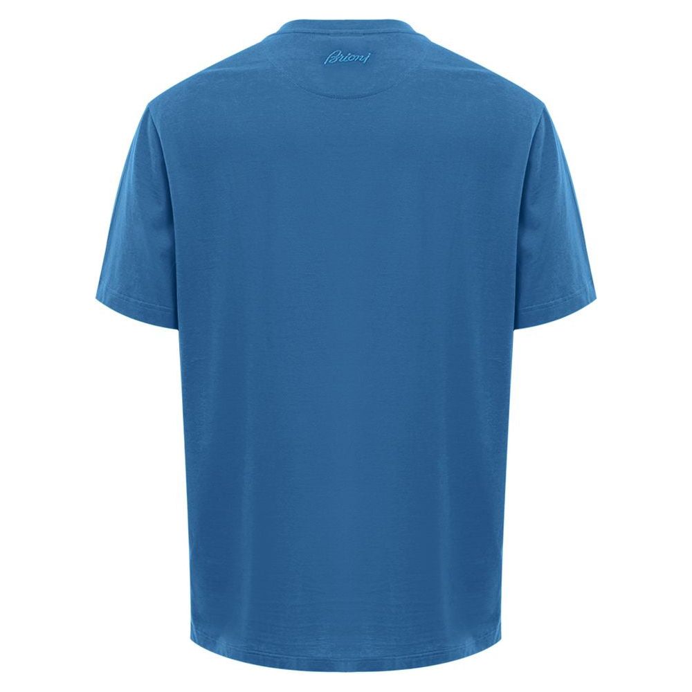 Brioni Blue Cotton T-Shirt blue-cotton-t-shirt-159