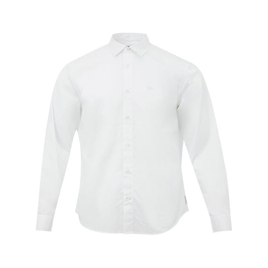 Armani Exchange Elegant White Cotton Shirt for Men elevated-white-cotton-classic-shirt