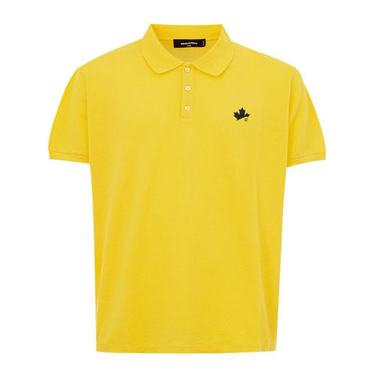 Dsquared² Radiant Yellow Cotton Polo For Men sleek-cotton-sunshine-yellow-polo-shirt