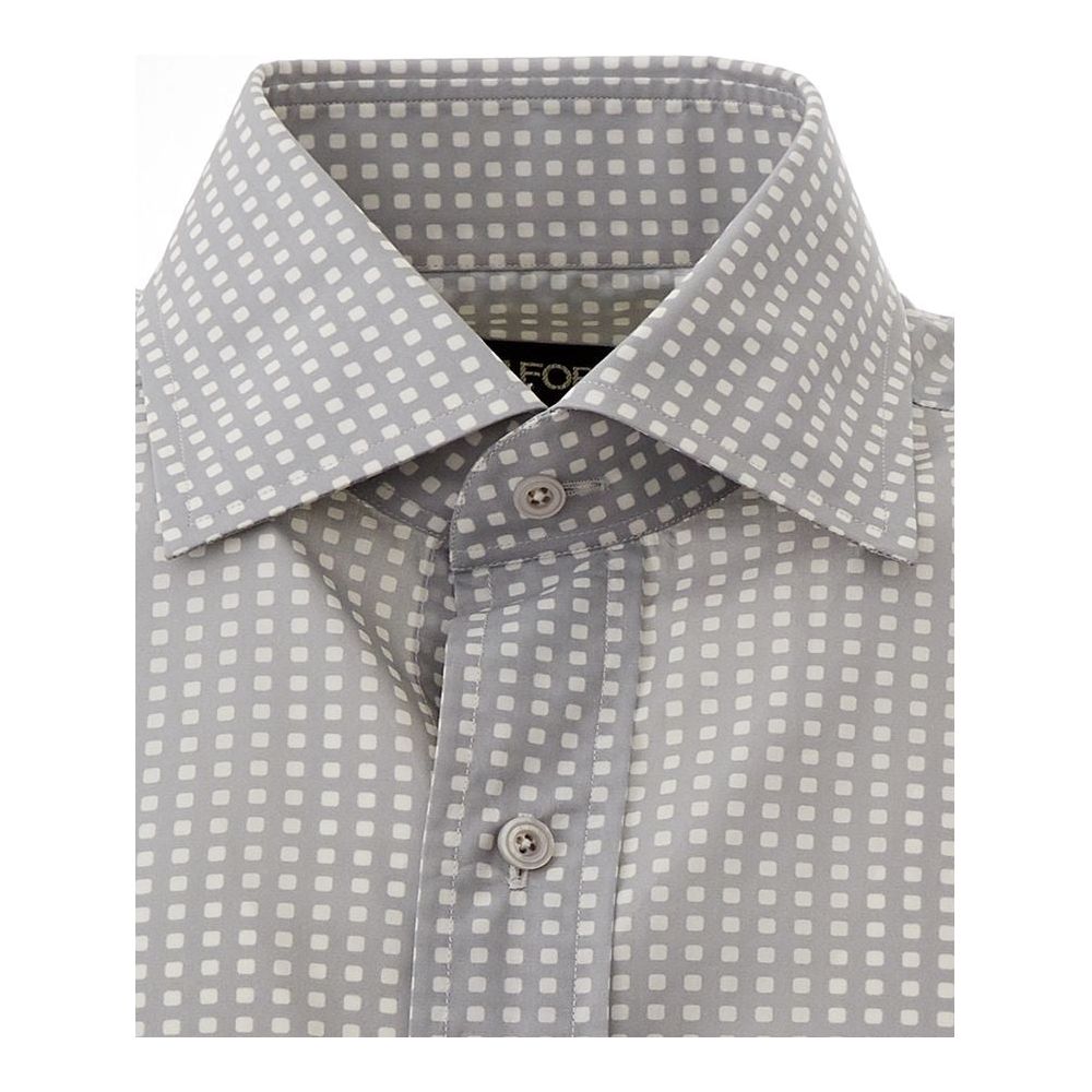 Tom Ford Elegant Cotton Gray Shirt for Men elegant-gray-cotton-mens-dress-shirt