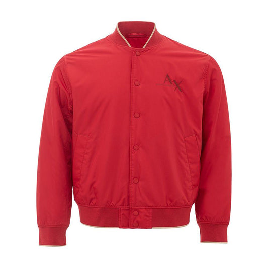 Armani Exchange Sleek Red Polyester Jacket sleek-red-polyester-jacket