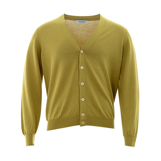 Gran Sasso Italian Wool Cardigan in Vibrant Yellow sunshine-yellow-wool-cardigan-for-men