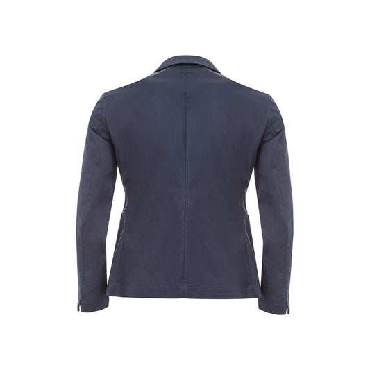 Lardini Elegant Cotton Blue Jacket for Stylish Women elegant-cotton-blue-jacket-for-stylish-women