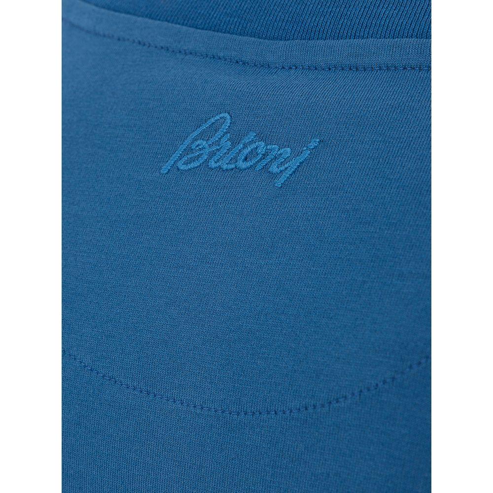 Brioni Blue Cotton T-Shirt blue-cotton-t-shirt-159
