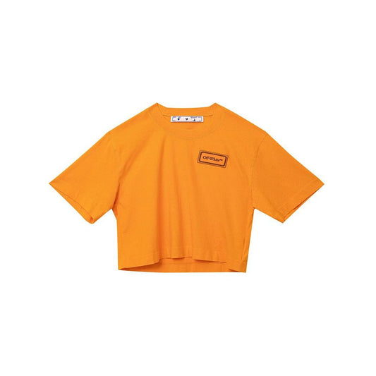 Off-White Orange Cotton Statement Top for Women radiant-orange-cotton-tee-for-trendsetters