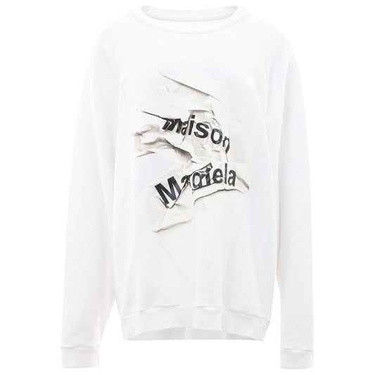 Maison Margiela Elegant Cotton Knit Sweater in Pristine White elegant-white-cotton-sweater-for-women-1