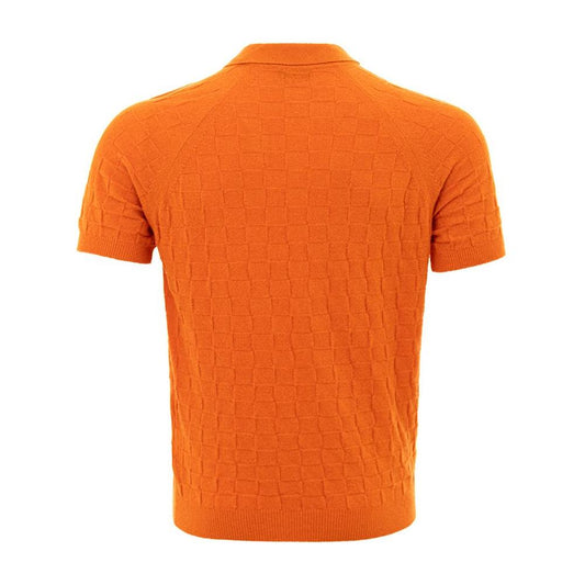 Chic Orange Cotton Polo for the Modern Gentleman