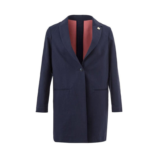 Lardini Cotton Elegance: Chic Blue Jacket